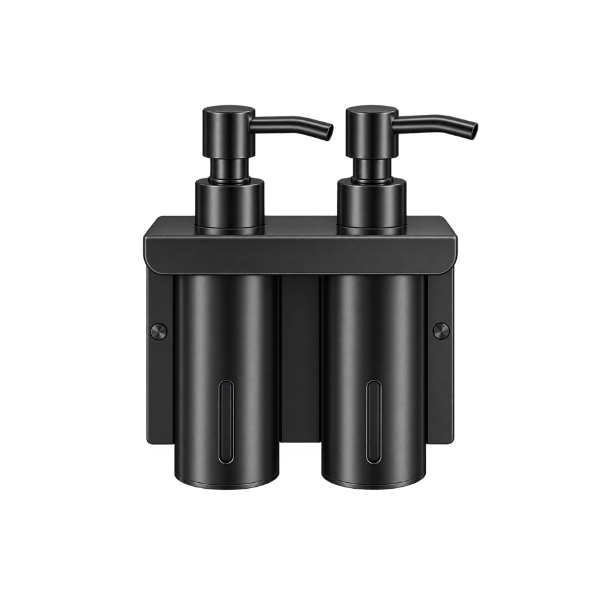 Double Liquid Dispenser in Matte Black
