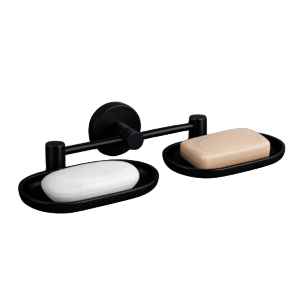 Soap Dish Double in Matte Black