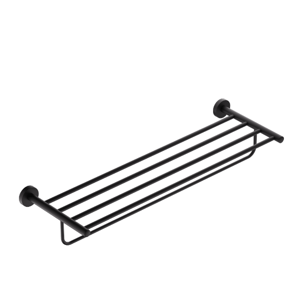 Towel Shelf with Rod in Matte Black