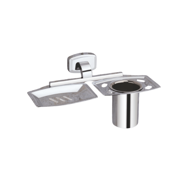 Soap Dish with Tumbler in Chrome